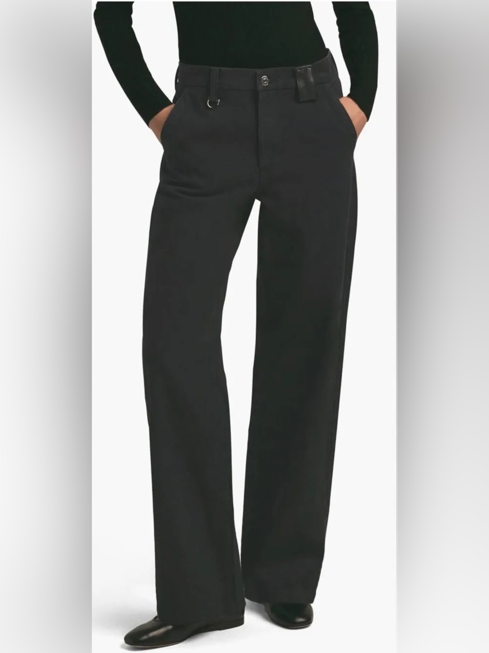 Favorite Daughter Black Straight-Leg Jeans